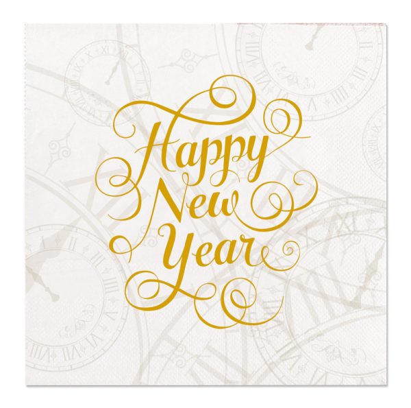 Happy New Year Servetten 25x25cm - 16 stuks