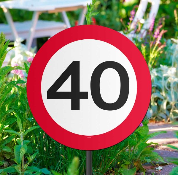 40 Jaar Verkeersbord Tuinbord