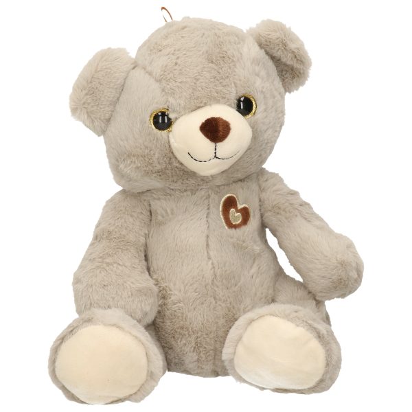 Pluche speelgoed knuffeldier Teddybeer grijs van 28 cm