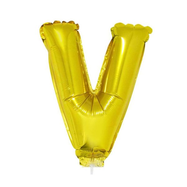 Opblaasbare letter ballons goud 41 cm