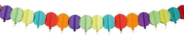 Slinger papier ballon meerkleurig - 6 mtr