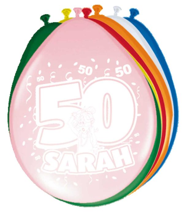 50 Jaar Sarah Ballonnen 30cm - 8 stuks