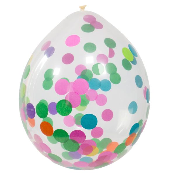 Ballonnen met Meerkleurige Confetti 30cm - 4 stuks