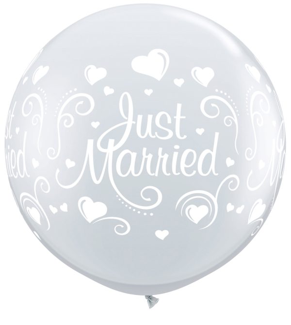 Just Married Ballon Diamond 90cm - per stuk