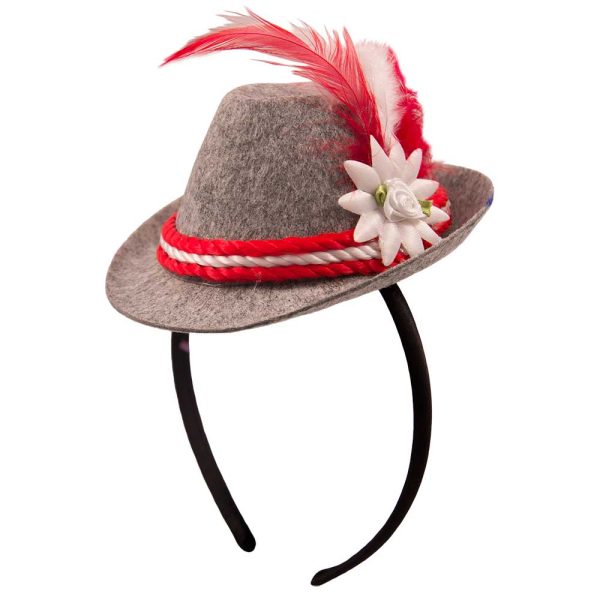 Tiara mini Trilby hoed rood Oktoberfest