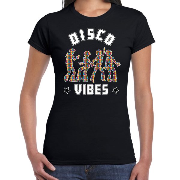 Bellatio Decorations disco verkleed t-shirt dames - jaren 80 feest outfit - disco vibes XS -