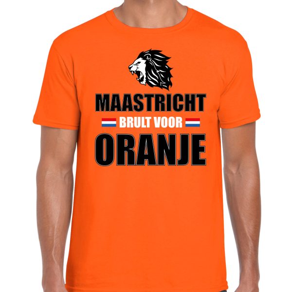 Oranje EK/ WK fan shirt / kleding Maastricht brult voor oranje voor heren S -