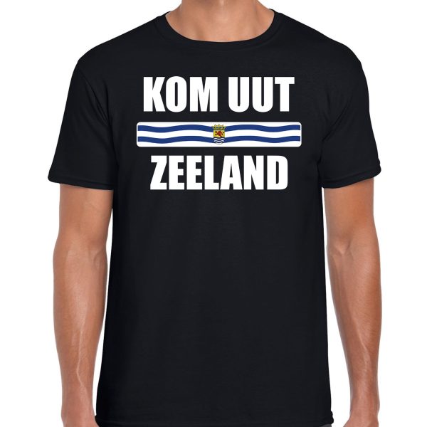 Zeeuws dialect shirt Kom uut Zeeland met Zeelandse vlag zwart voor heren 2XL -