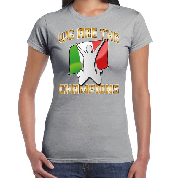 Bellatio Decorations Verkleed shirt voor dames - Italie - grijs - voetbal supporter - themafeest XS -