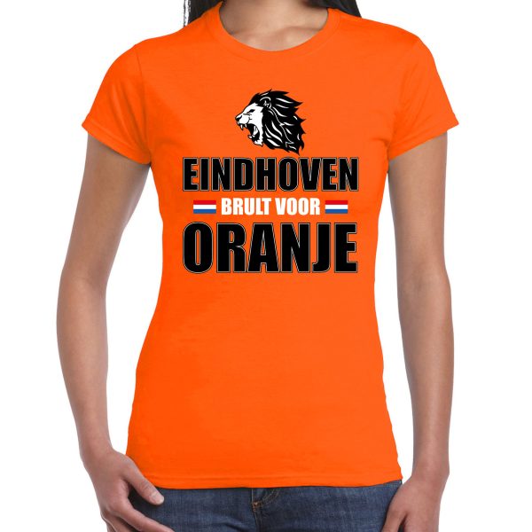 Oranje EK/ WK fan shirt / kleding Eindhoven brult voor oranje voor dames S -