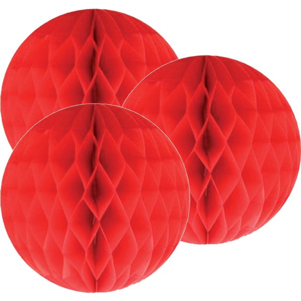 3x decoratie bal rood 10 cm