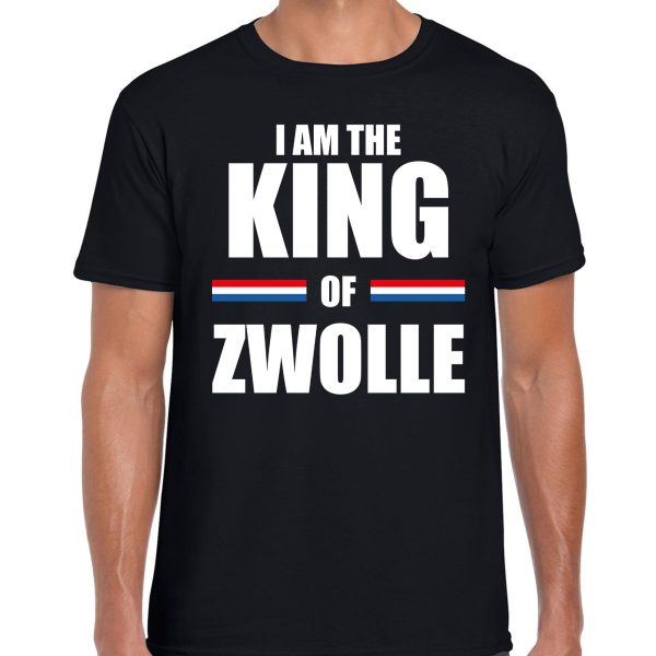 Zwart I am the King of Zwolle t-shirt - Koningsdag shirt voor heren S -