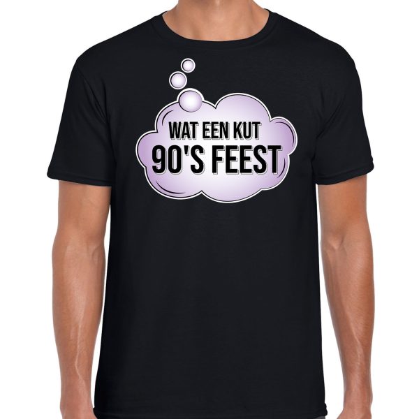 Wat en kut 90s feest fun / tekst shirt zwart voor heren XL -