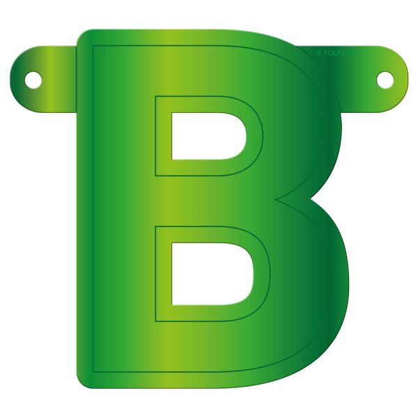 Lime Groene Banner Letter B