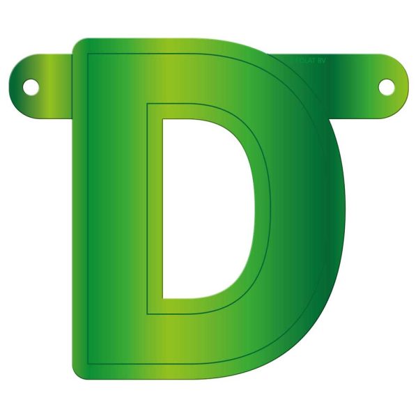 Lime groene banner letter d