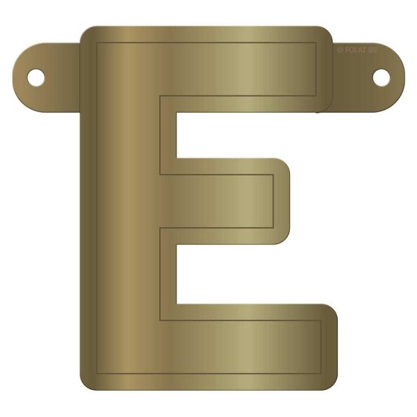 Banner letter e metallic goud