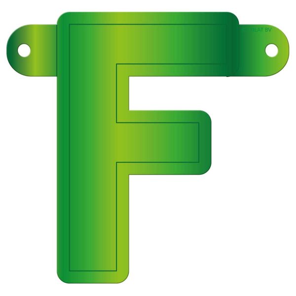 Banner letter f lime groen