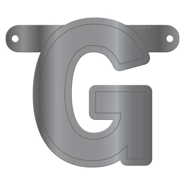 Banner letter g metallic zilver