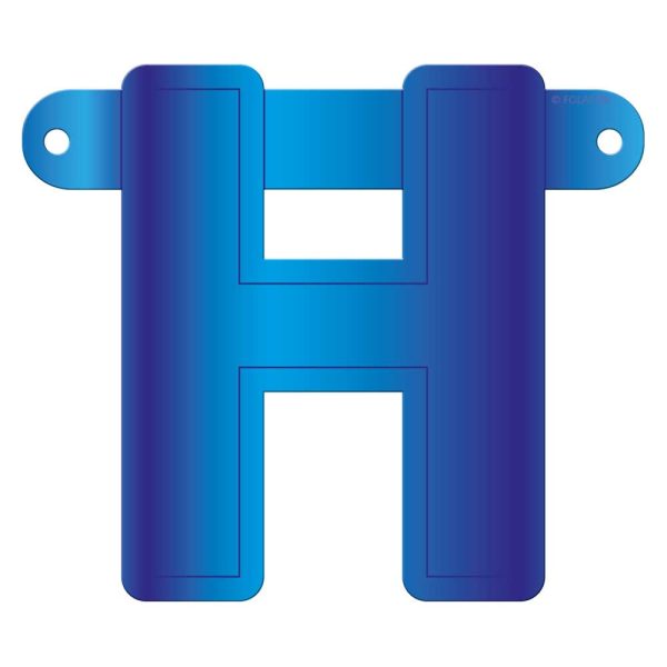 Banner letter h blauw