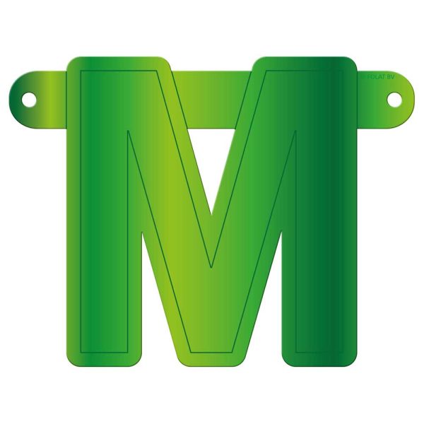 Banner letter m lime groen