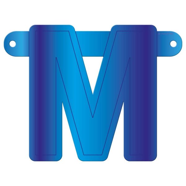 Banner letter m blauw