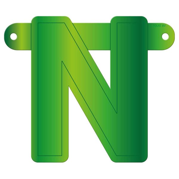 Lime Groene Banner Letter N