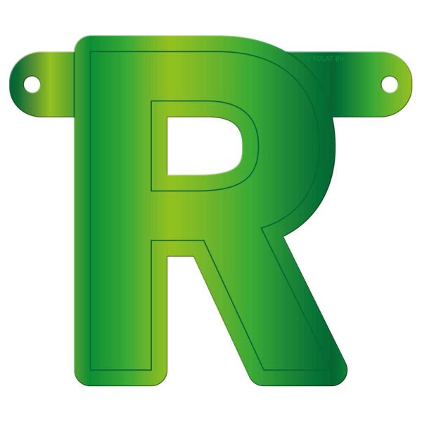 Banner letter r lime groen