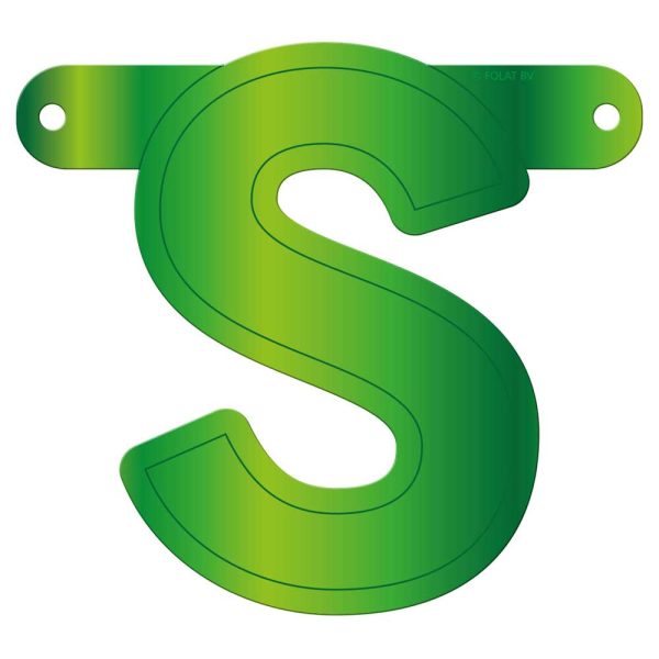 Banner letter s lime groen