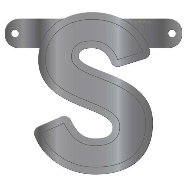 Banner letter s metallic zilver