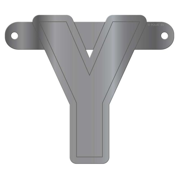 Banner letter y metallic zilver