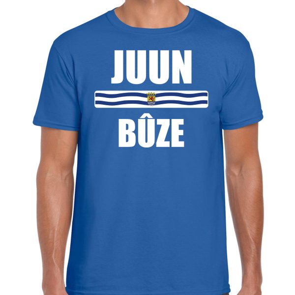 Zeeuws dialect shirt Juun buze met Zeelandse vlag blauw voor heren S -