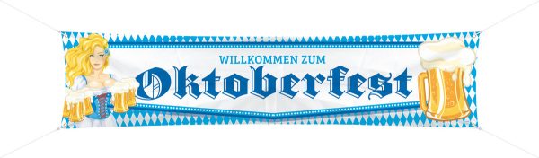 Oktoberfest Bierpullen Spandoek - 180x40cm