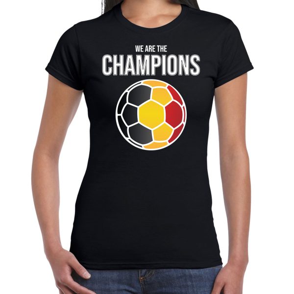 EK / WK voetbal shirt Belgie fan we are the champions zwart voor dames S -