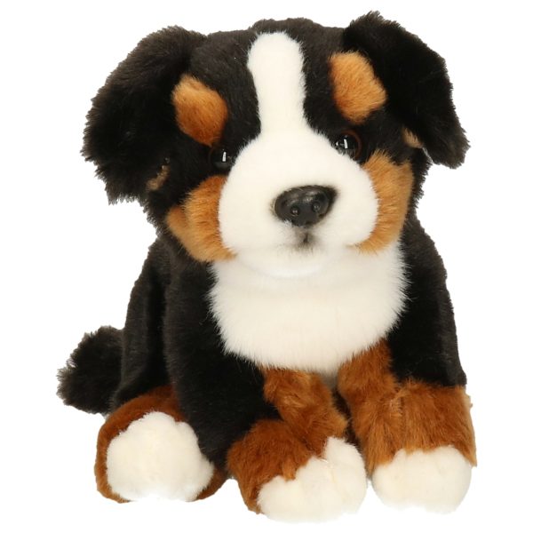 Knuffeldier hond Berner Sennen - zachte pluche stof - premium knuffels - multi kleur - 15 cm