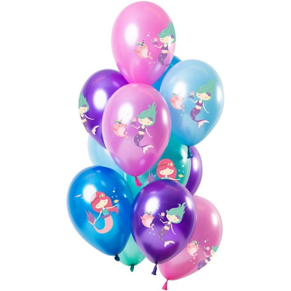 Ballonnen set Zeermeermin Metallic - 12stk