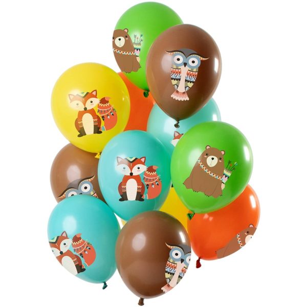 Ballonnen set Bosdieren Metallic - 12stk