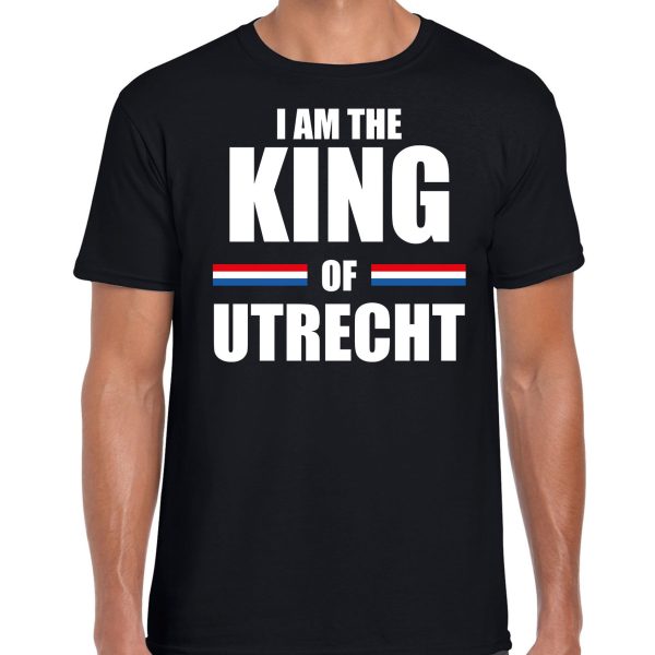 Zwart I am the King of Utrecht shirt - Koningsdag t-shirt voor heren S -