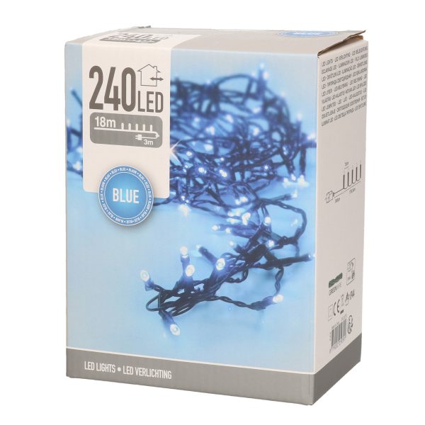 Kerstverlichting blauw buiten 240 lampjes