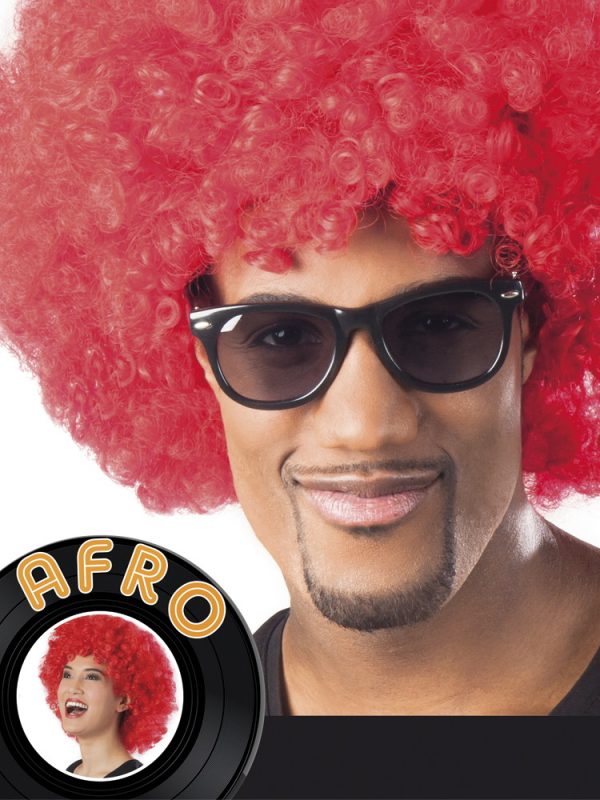 Rode Afro Pruik