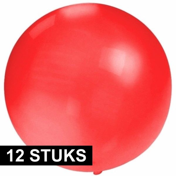 12x Grote ballonnen 60 cm rood