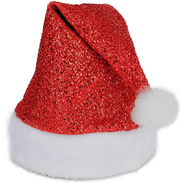 Glitter kerstmuts Rood