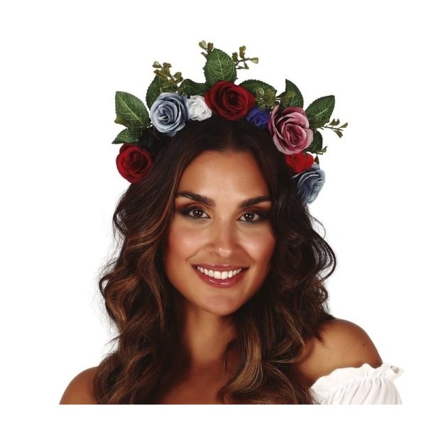 Hippie/flower power gekleurde verkleed bloemen diadeem/tiara