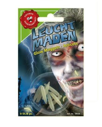 8x stuks Glow in the dark maden voor Halloween