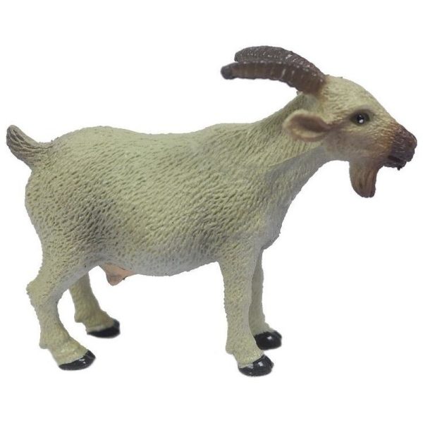 Speelgoed witte geit kunststof 6 cm -