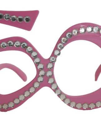 50 Jaar Roze Bril met Diamantframe