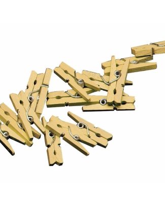 Humbert 48x mini decoratieve clips - in de kleur goud - 25mm - knijpers