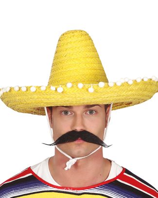 Mexicaanse Sombrero hoed voor heren - carnaval/verkleed accessoires - geel