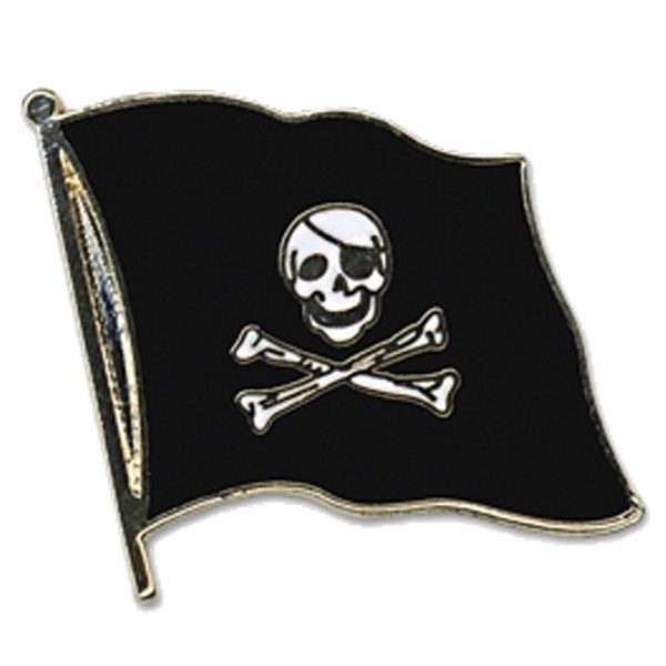 Pin broche speldje Vlag Piraten thema - 20 mm - Verkleed accessoires piratenpak