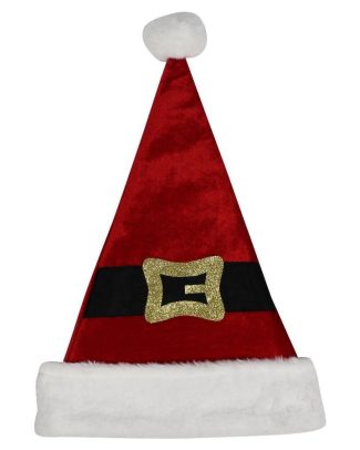 Kerstmuts - kerstman riem - rood - 30 x 45 cm - voor volwassenen