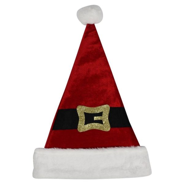 Kerstmuts - kerstman riem - rood - 30 x 45 cm - voor volwassenen
